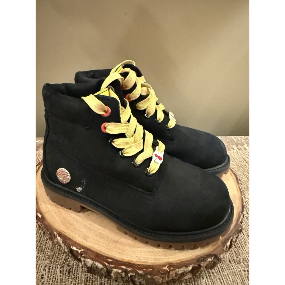Timberland x SpongeBob SquarePants Waterproof Boot Black Nubuck Very Rare Sz-1
